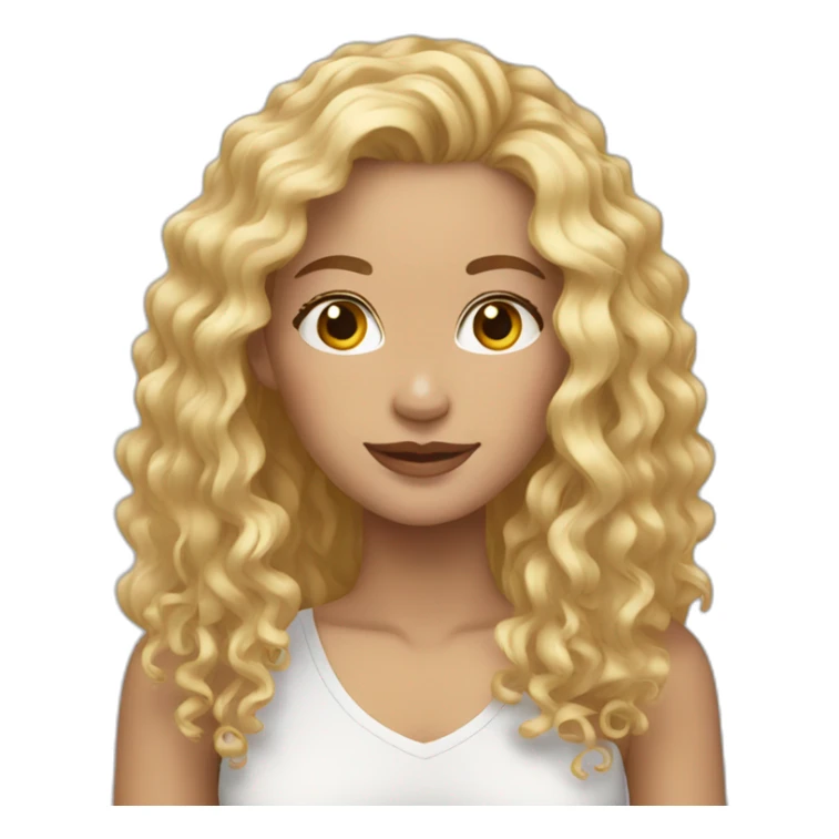 Woman blond curly hair long portrait  sticker