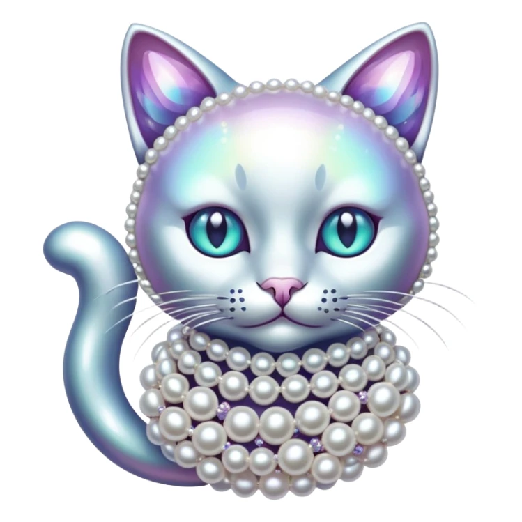 cat made of pearls sticker