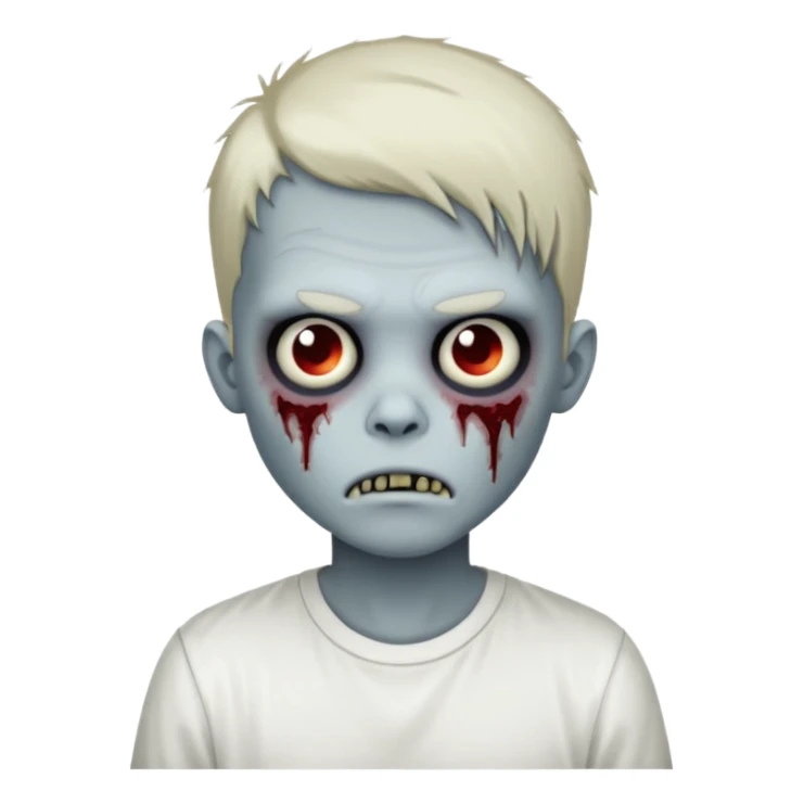 zombie boy with emo hair and white shirt, variant 3 sticker