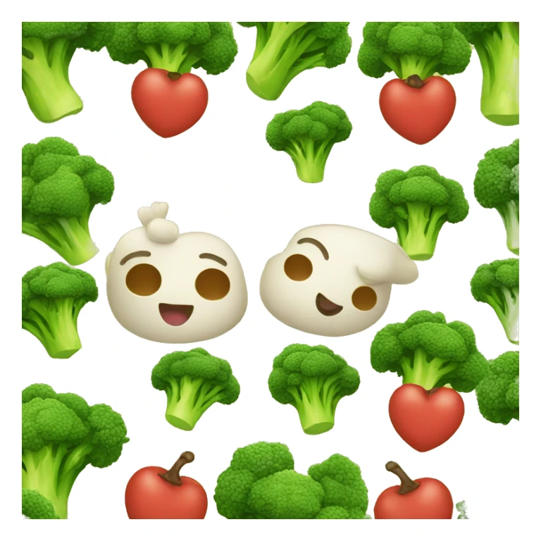 Brocoli and roasted chicken in love sticker