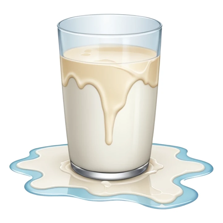 spilled glass of milk on floor milk puddle sticker