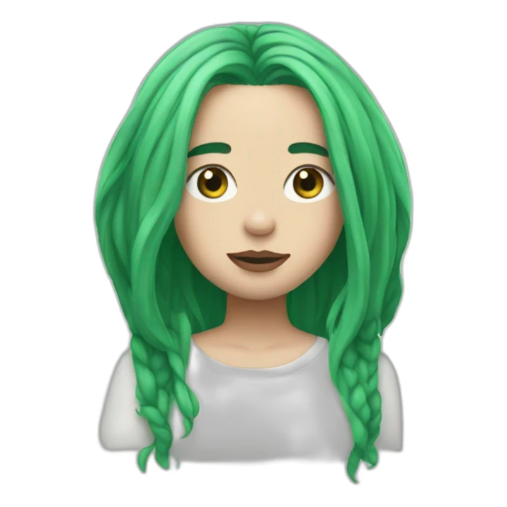 Billie eilish with green hair sticker