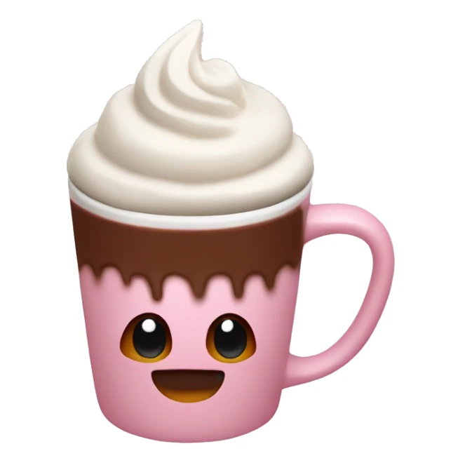 Hot chocolate with Cream in a light pink mug sticker