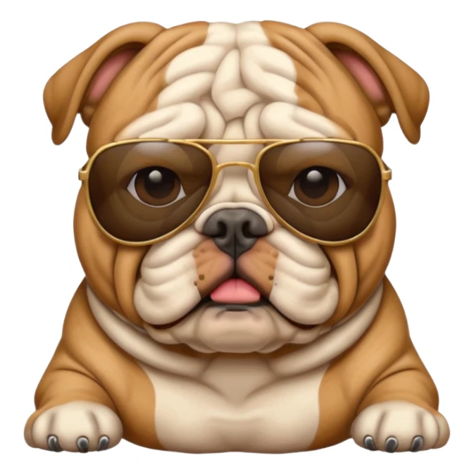 Bulldog wearing sunglasses sticker