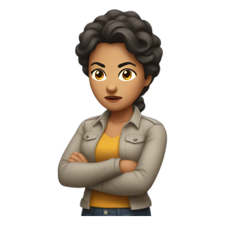 Angry latina woman woman with arms crossed sticker