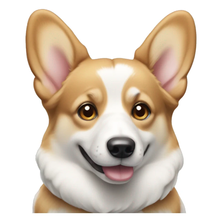 tan and white corgi with icey blue eyes and pointy ears sticker