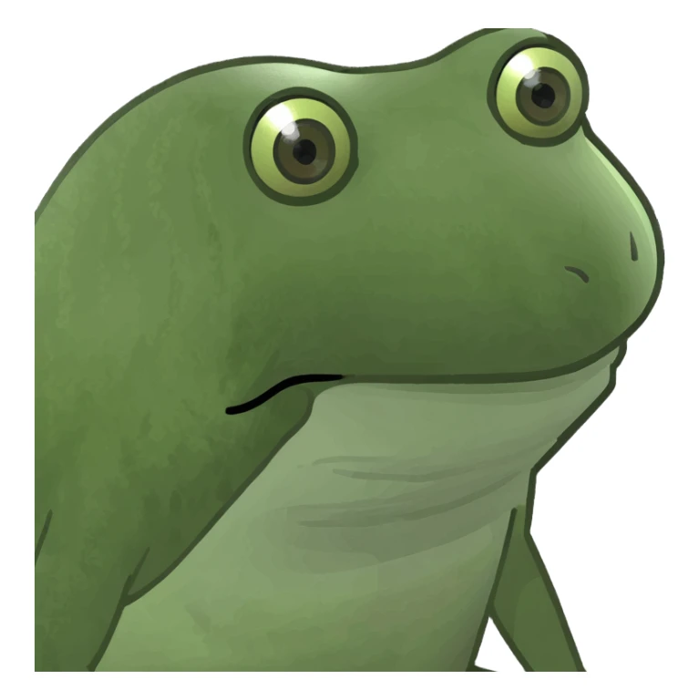 baby oil bottle with a tiny frog sitting on top, bufo frog meme style sticker