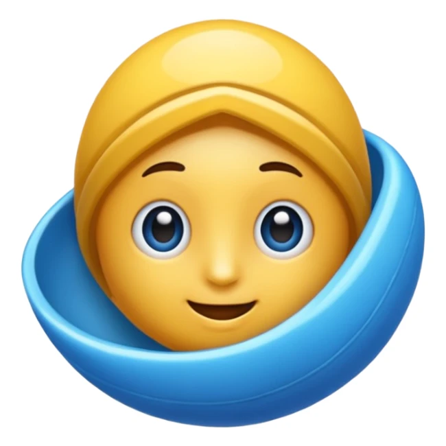 Un emojin de concha de vieira azul  sticker