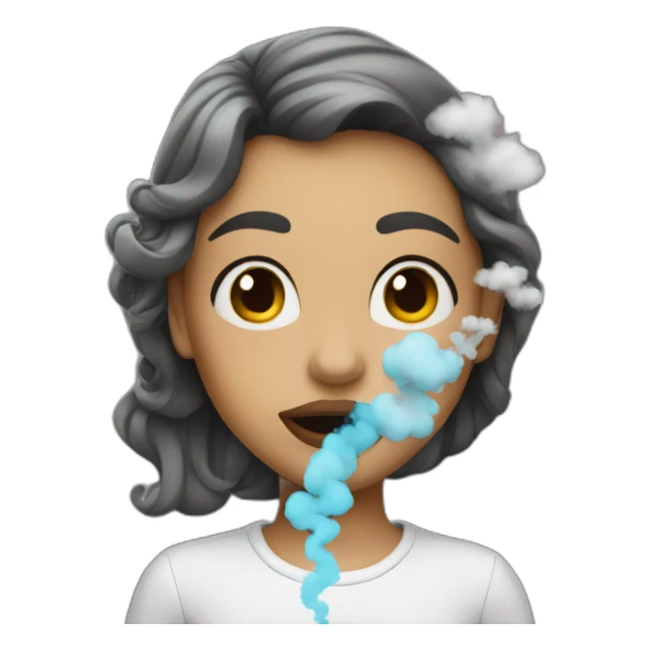 girl with smoke on her mouth sticker