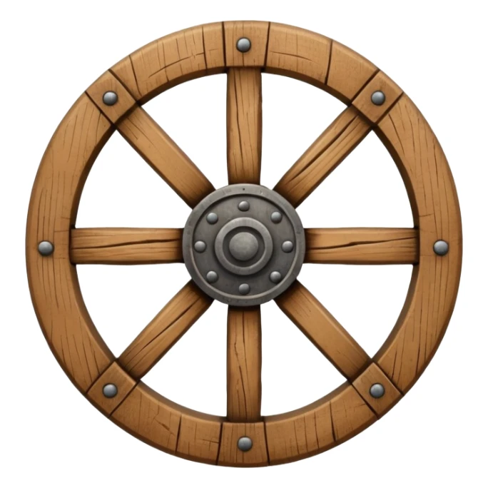 Wheel – Simple wooden cartwheel, ancient design sticker