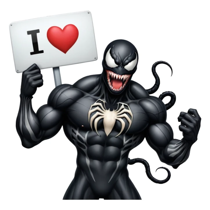 Venom with sign „i love you“ sticker