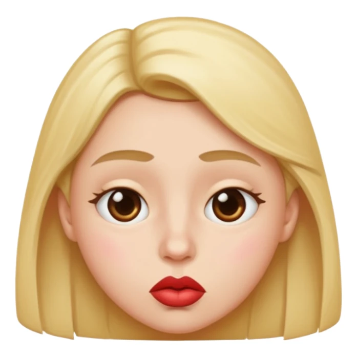 Kissing face, skeptical face, annoyance face sticker