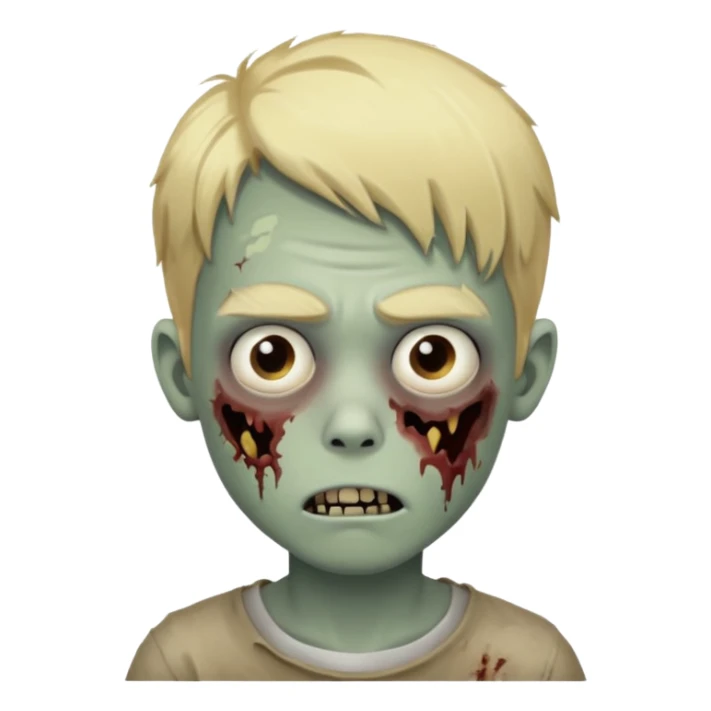 boy zombie with blonde hair no expressions 19 years sticker