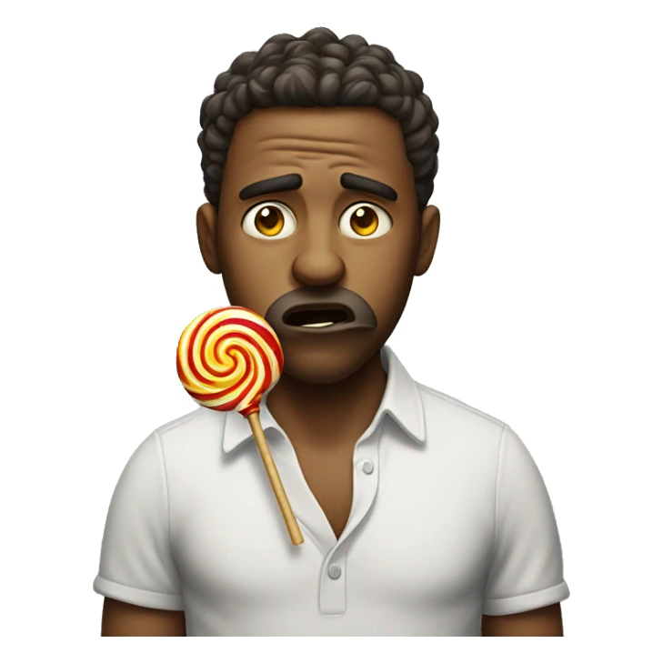 Dissatisfied with a lollipop in his mouth sticker