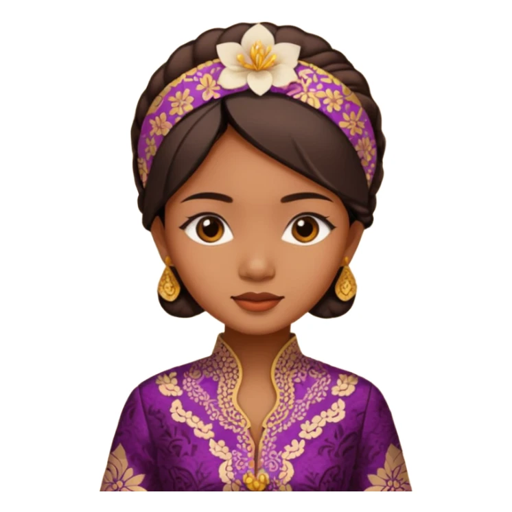 create an indonesian tropical girl wearing kebaya sticker