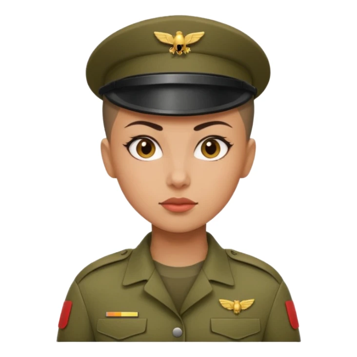 female soldier hair style sticker