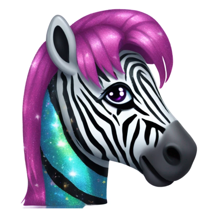 Lisa frank glitter zebra with Long hair sticker