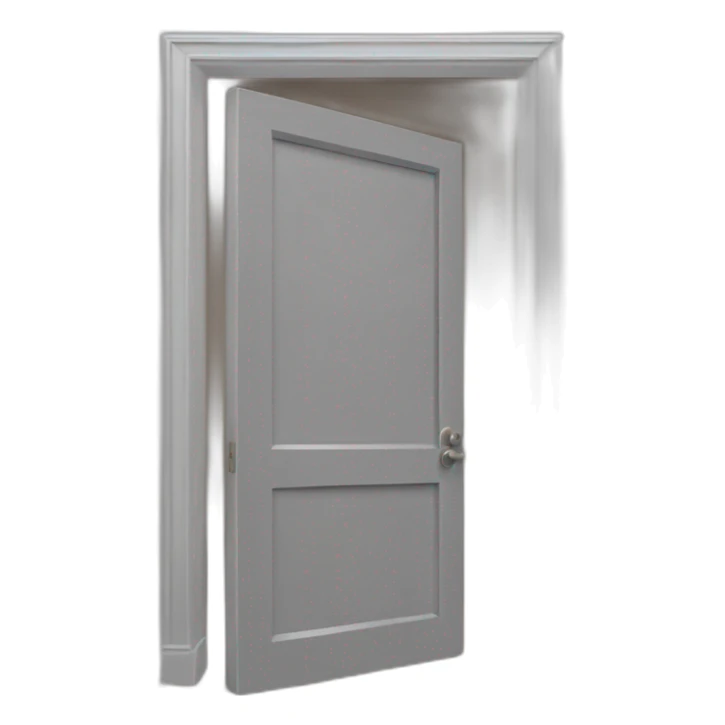 one open door wood color gray style perpective sticker
