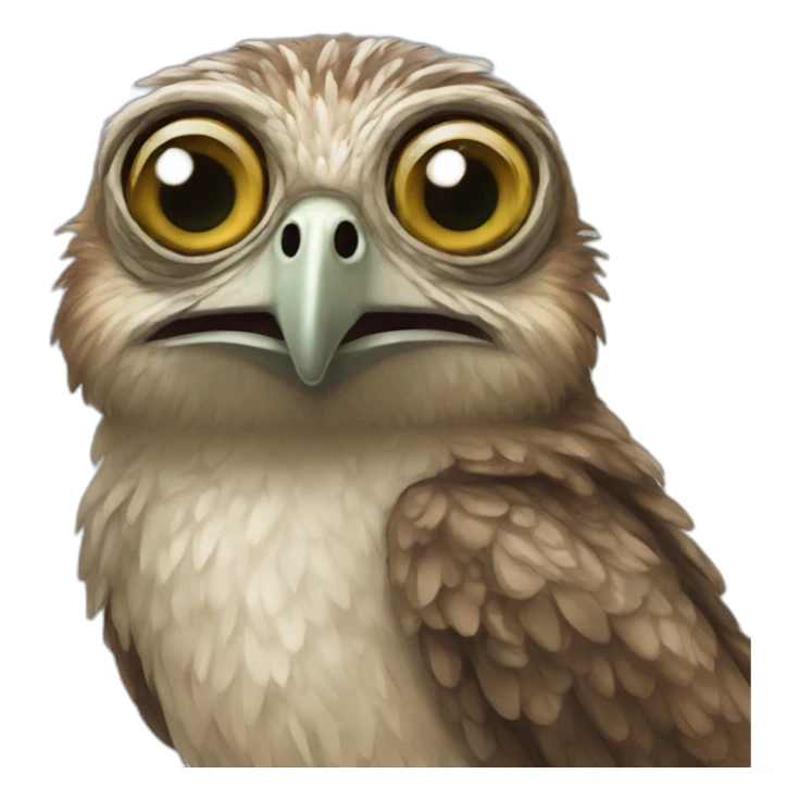 potoo bird with huge eyes sticker