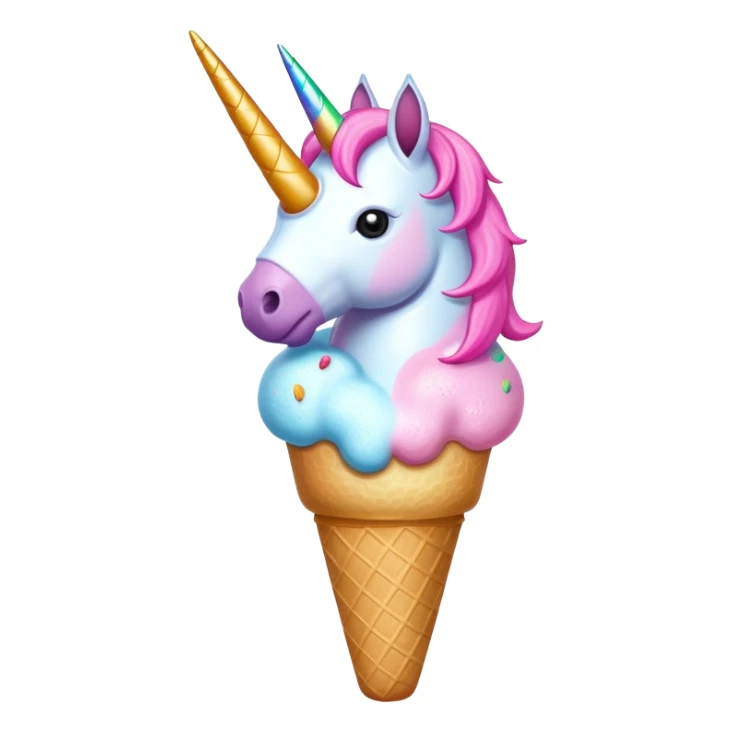 An ice cream with a pink unicorn holing a nuke  sticker
