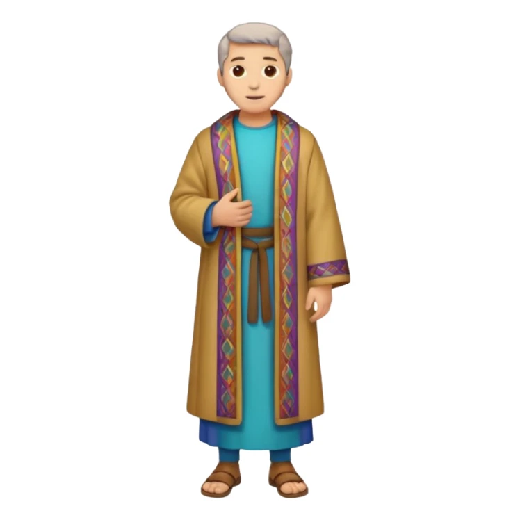 full length joseph from bible wearing coat of many colors sticker