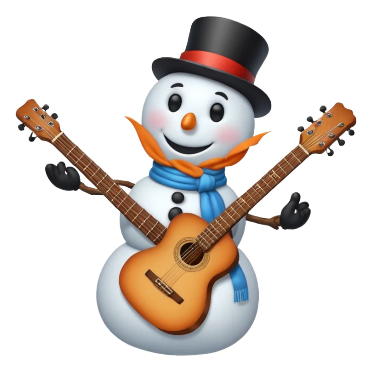 Snowman with Musical Instrument sticker