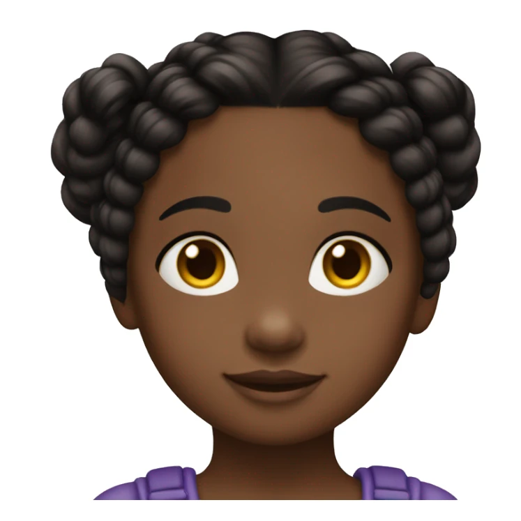 niña negra de 3 años, con trenzas en el pelo sticker