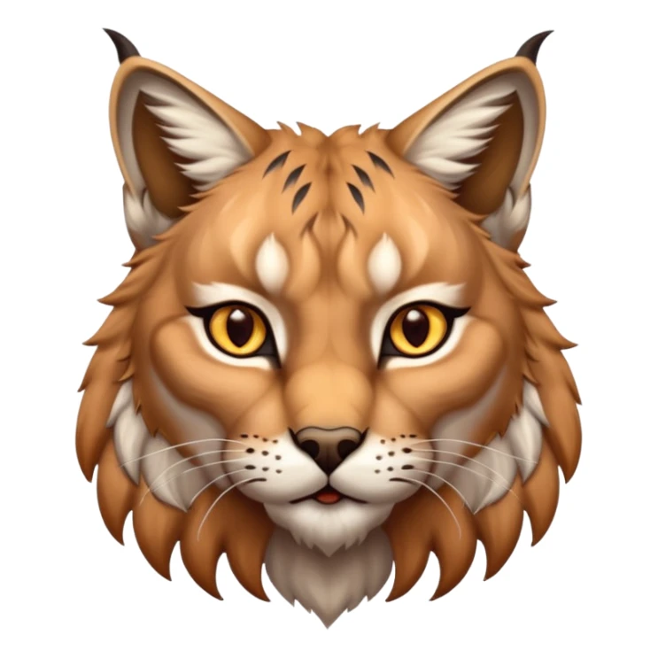 A high-resolution photo-realistic digital illustration of a majestic lynx sticker
