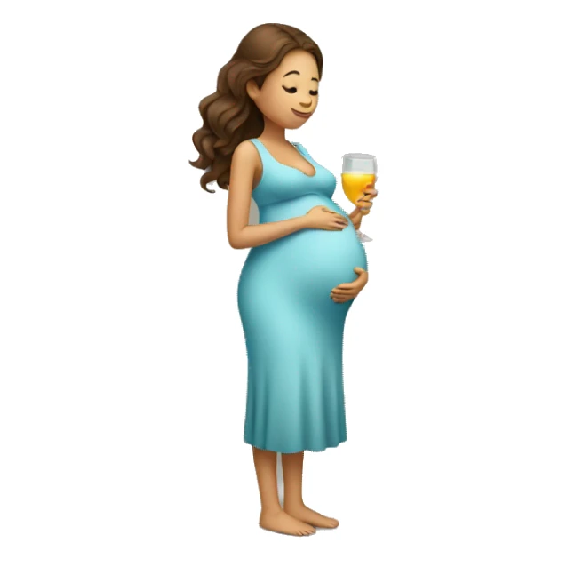 pregnant woman holding a glass sticker