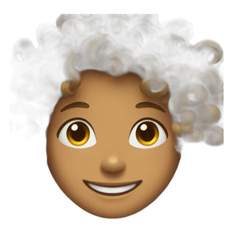 curly hair smile sticker