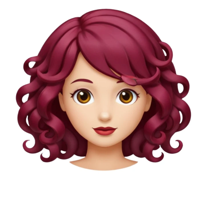 burgundy hair curl sticker