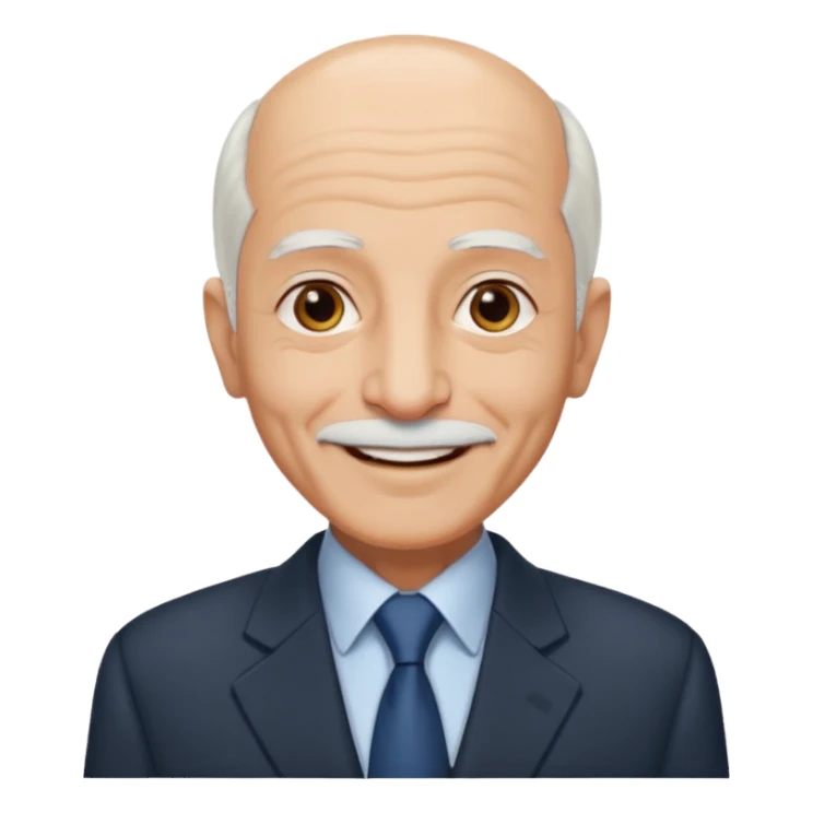 70 yr old man, almost bald, thin white hair, pakistani, business suit
 sticker