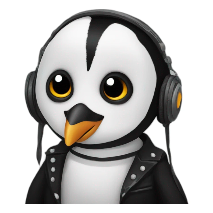penguin painted as black metal band player sticker