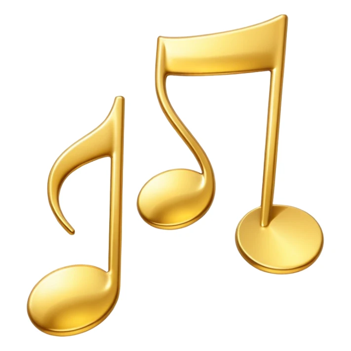 drei musiknoten in goldfarben sticker