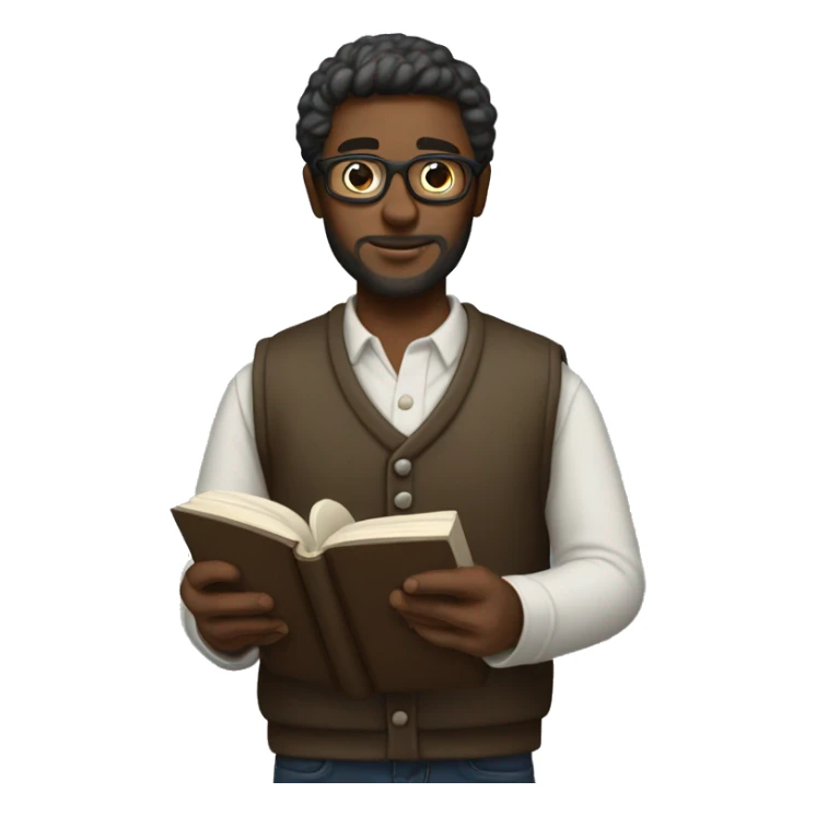 a literary curator with a book in his hands sticker