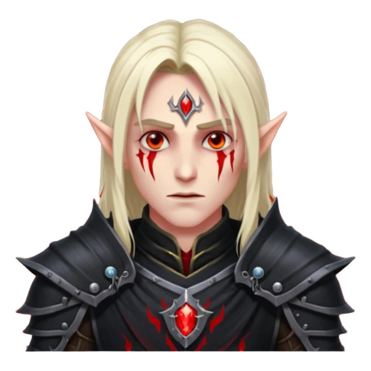 Blood elf deathKight glowing red eyes all clocked in darkness male sticker