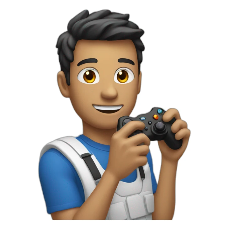 Joueur avec une manette a la main sticker