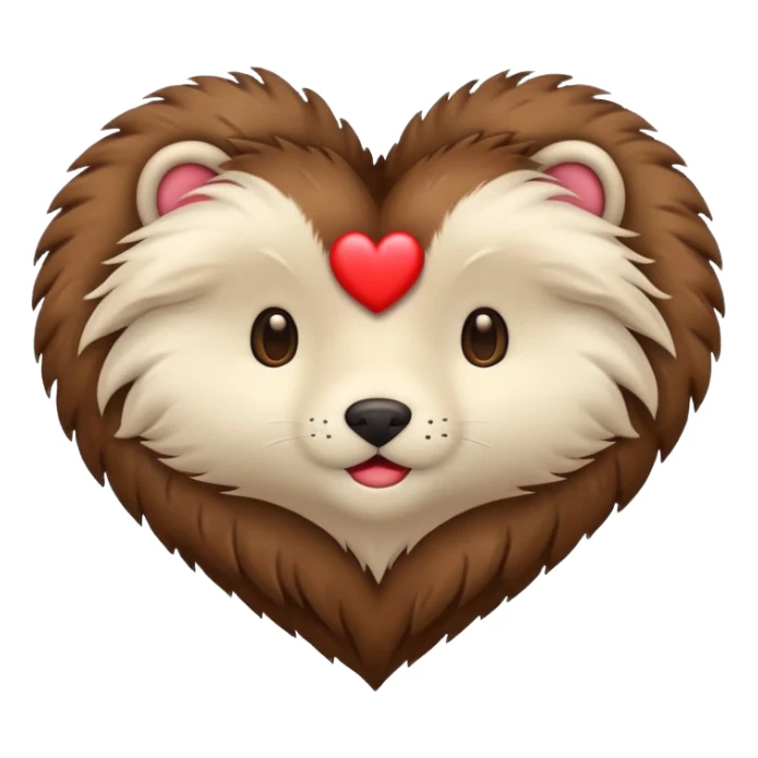 heart made out of fur sticker