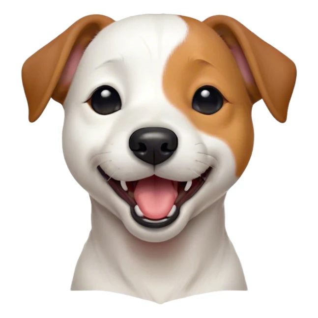 Cinematic Cute Yawning Jack Russell Terrier Portrait Emoji, Head tilted slightly with a dramatic, wide-open yawn, showcasing a compact, energetic form with floppy ears and sleepy, half-closed eyes, a slightly open mouth revealing gentle canine charm, Simplified yet irresistibly adorable features, highly detailed, glowing with a soft, cozy glow, high shine, relaxed yet expressive, stylized with a dash of whimsical canine ease, soft glowing outline, capturing the essence of a drowsy yet affectionate Jack Russell Terrier that appears ready to stretch out and yawn its way out of the screen! sticker