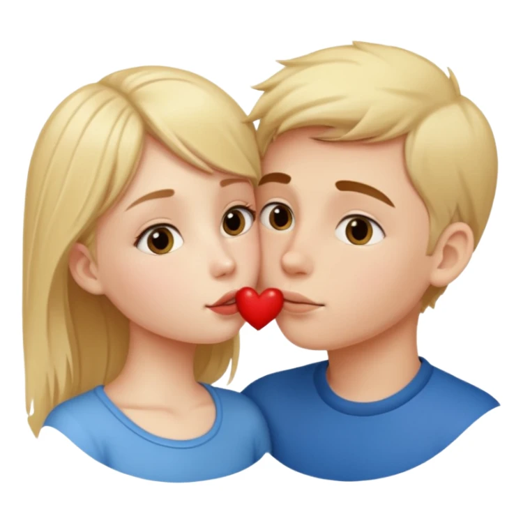 A cute girl kissing a boy  sticker