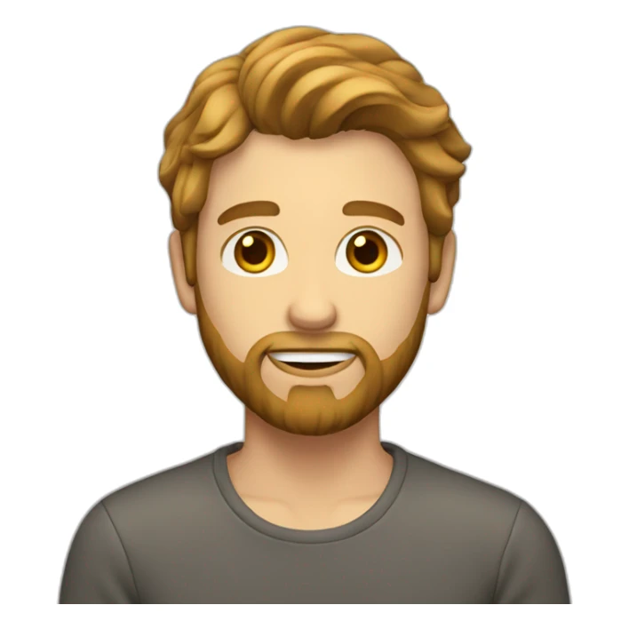 Guy with light brown hair and a beard sticker