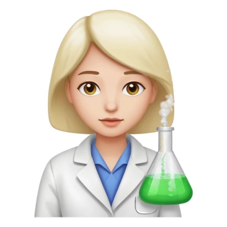 A person in a white coat is experimenting with chemicals. sticker