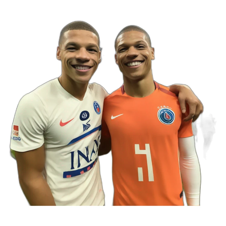 Mbappé prend une photo avec inoxtag sticker
