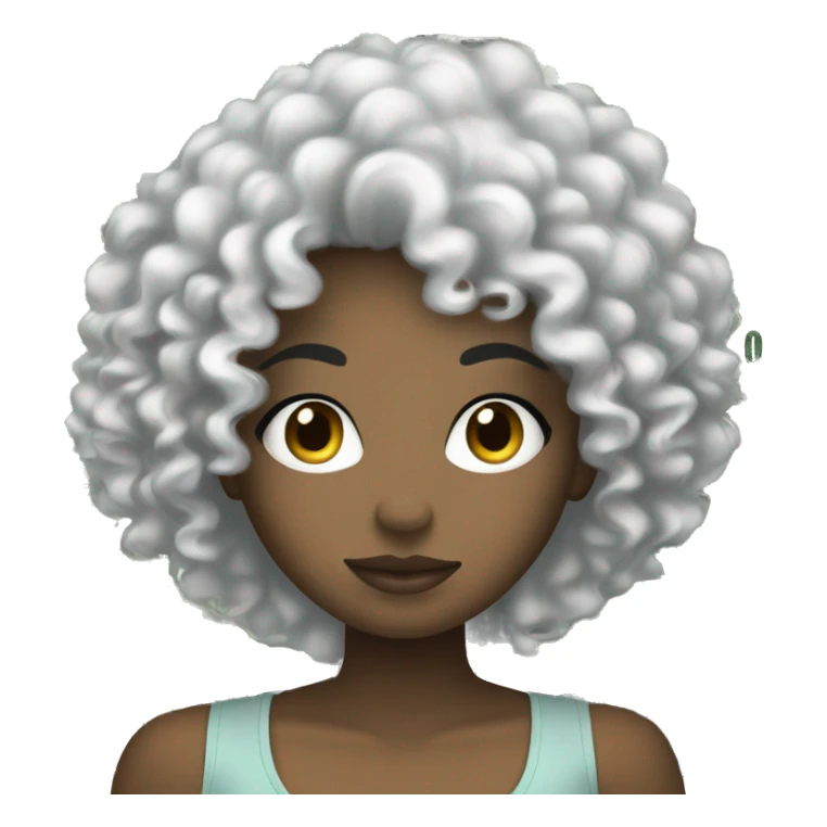 White curly hair black girl and dollars sticker