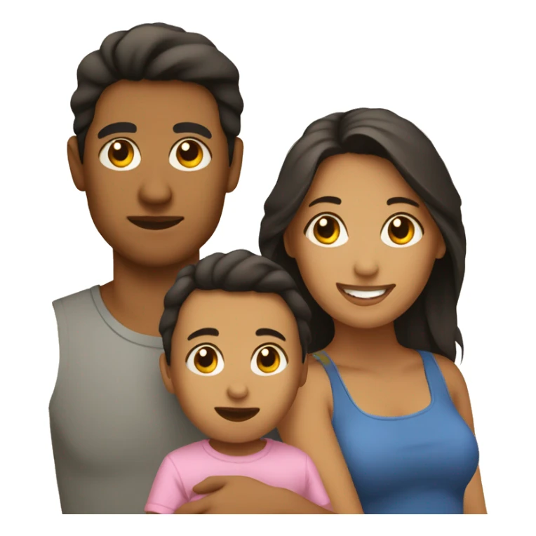 Teen Hispanic parents with a baby sticker