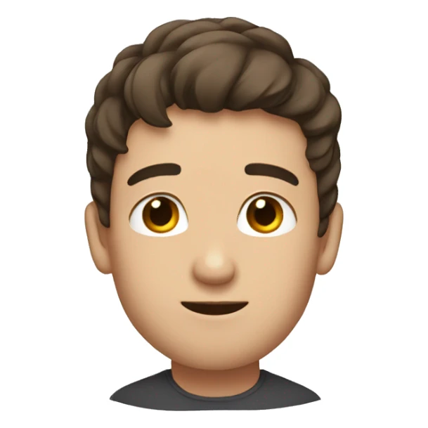 A brunette male getting his head pat sticker