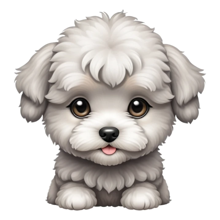 Grey  cute maltipoo puppy sticker