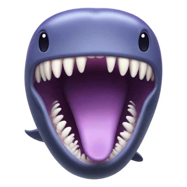 purple sperm whale with open mouth sticker