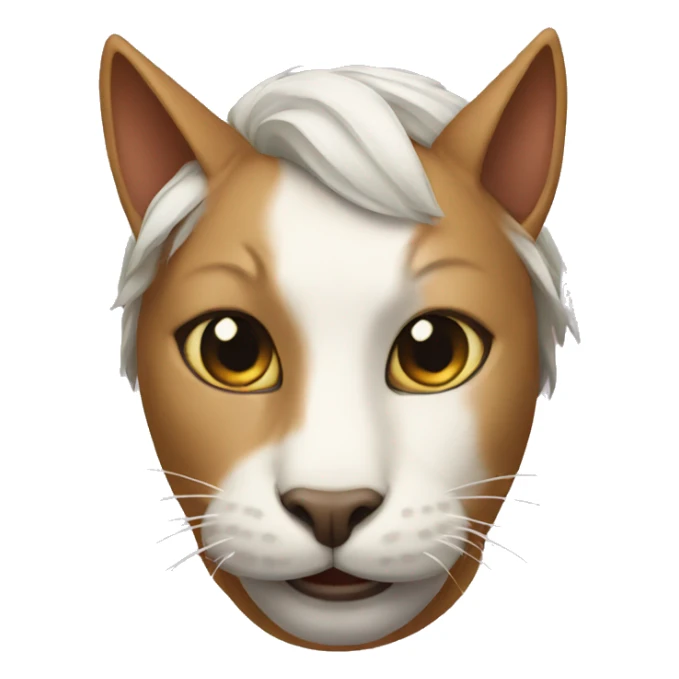 Cat with a horse mask on  sticker