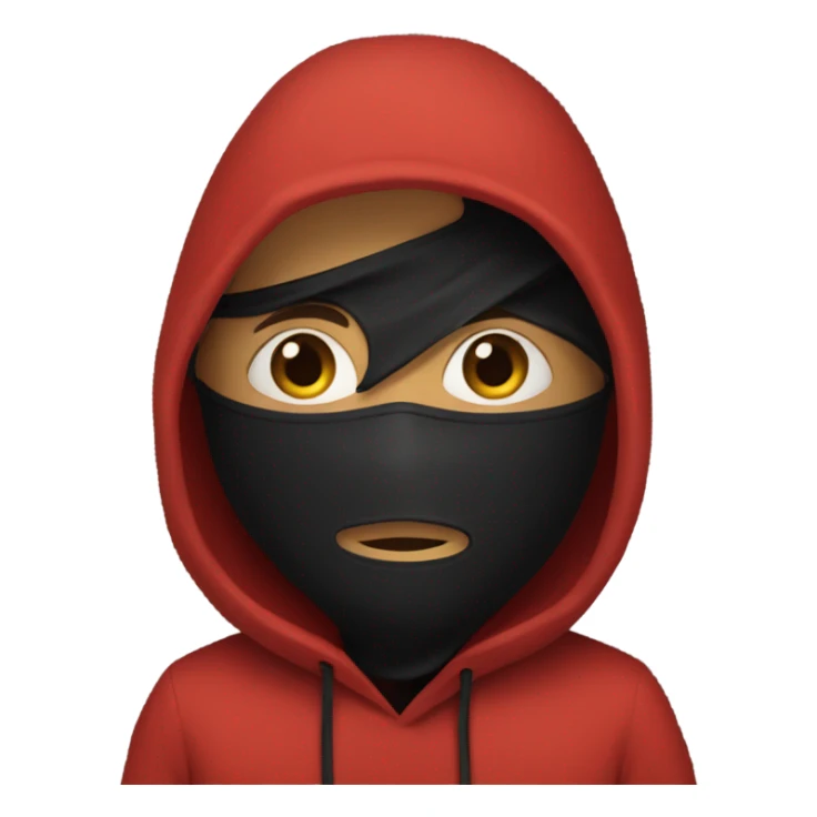 Red hoodie black mask sticker